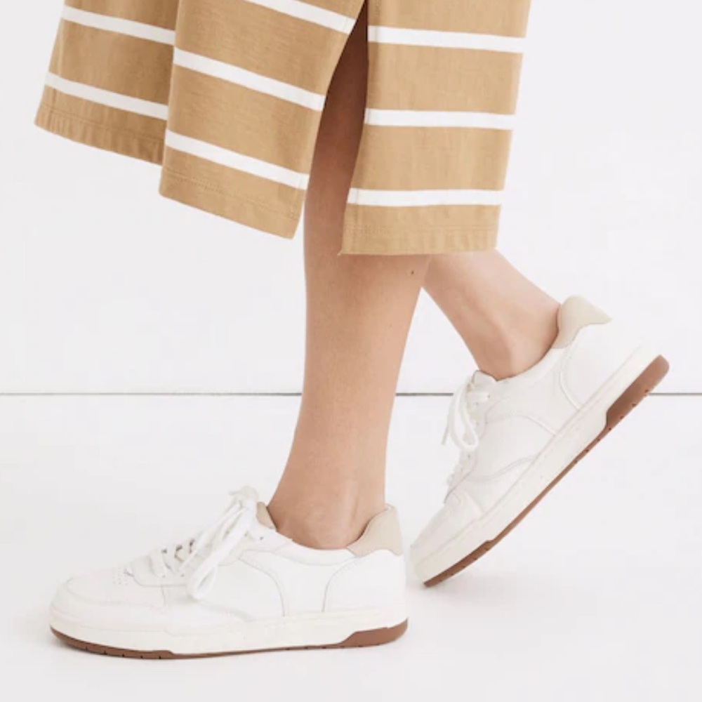 Madewell Court sneakers in white leather ivory multi